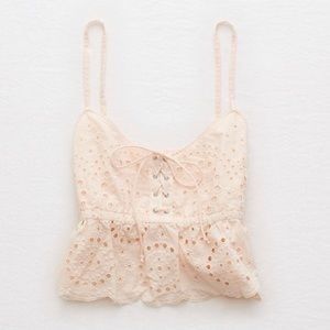 Aerie eyelet cropped tank